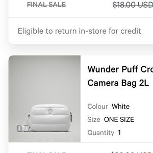 LuLu lemon camera bag